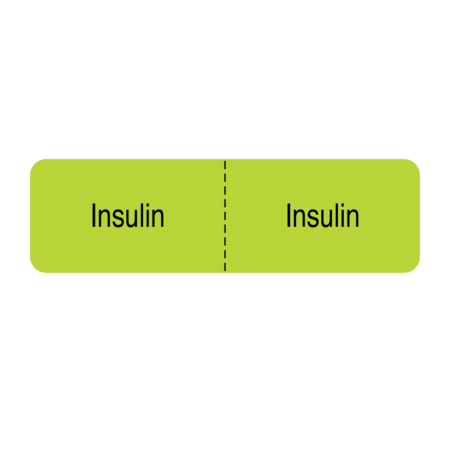 NEVS IV Drug Line Label - Insulin/Insulin 7/8" x 3" Flr Chart w/Black N-1907
